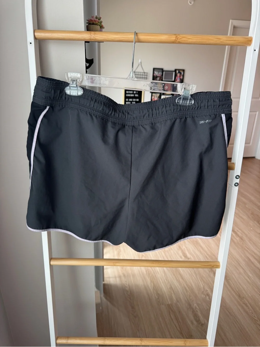 Nike Gray Dri-FIT Athletic Shorts with White Drawcord